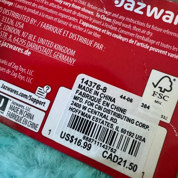 NWT Blue and Green unicorn Plush Toy 11" - Picture 2 of 2